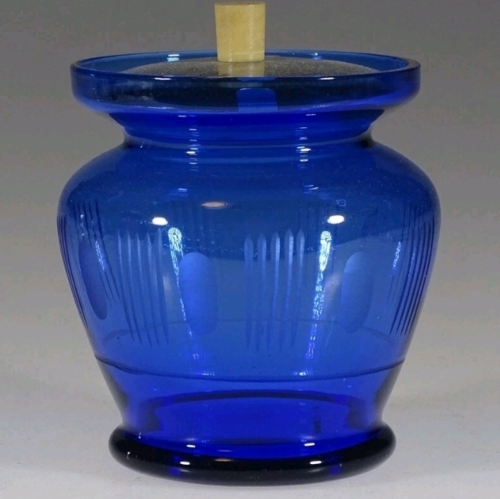 Vintage Deco Hazel Atlas Glass Cobalt Marmalade Jar | NO LID | c.1930